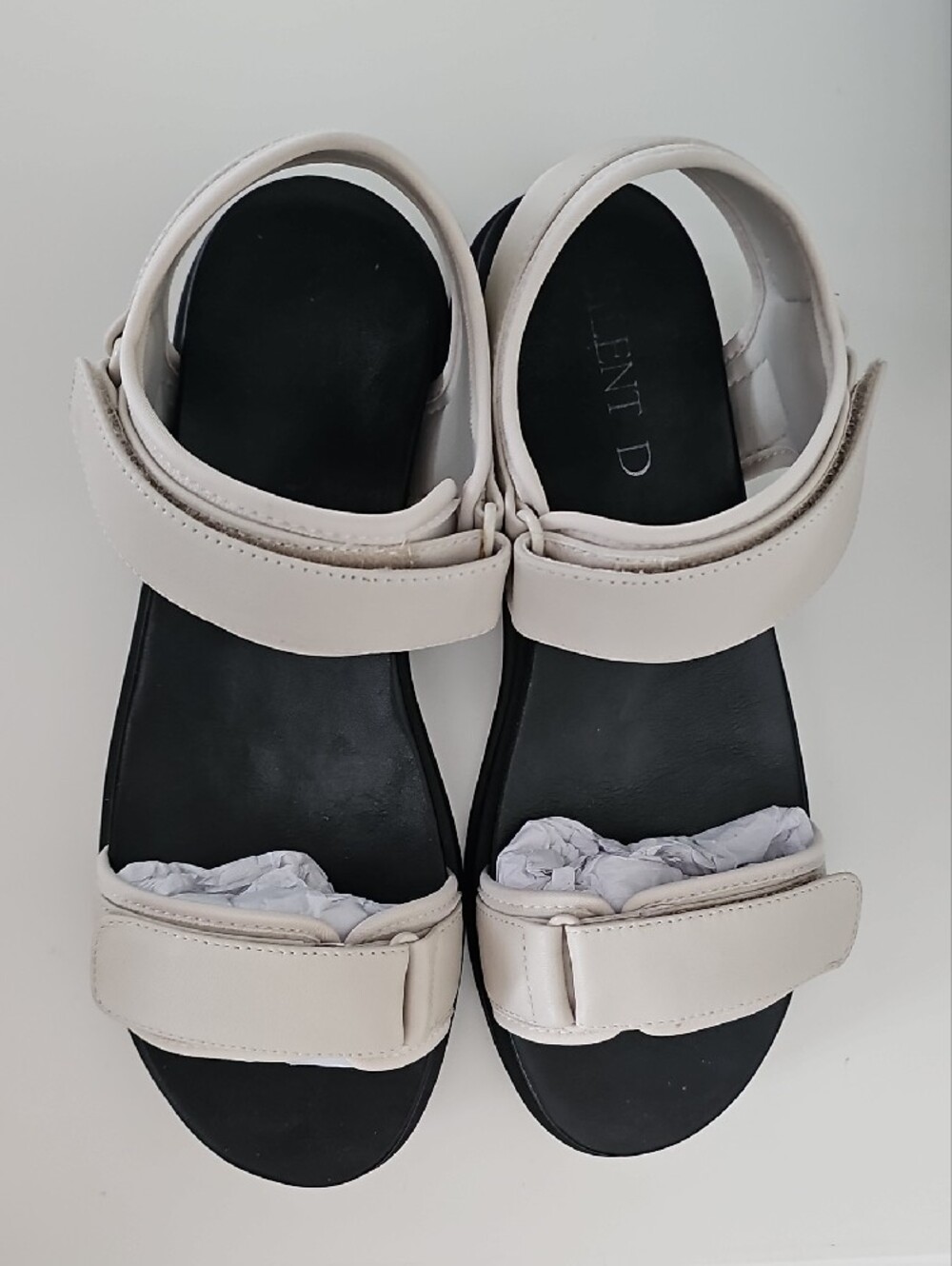 SILENT D Women’s Bone And Black Sandals Size 38 Or 7.5